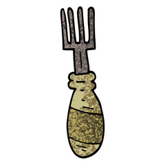 grunge textured illustration cartoon fork