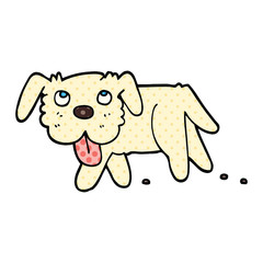 comic book style cartoon happy dog