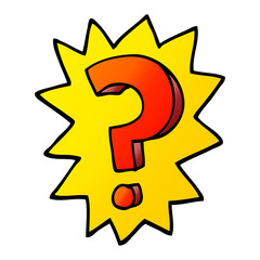 vector gradient illustration cartoon question mark