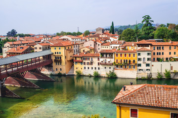 Fototapeta na wymiar View of Bassano del Grappa, Veneto region, Italy. Travel destination