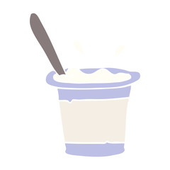 flat color illustration cartoon yogurt