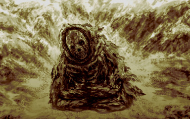 Ancient mummy of monk