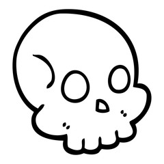 Fototapeta premium black and white cartoon skull