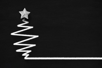 Christmas tree on the blackboard