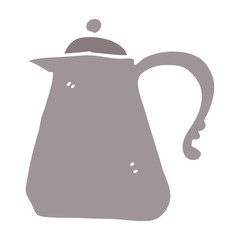 flat color illustration cartoon kettle