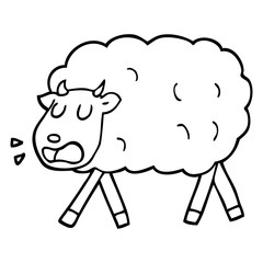 black and white cartoon sheep