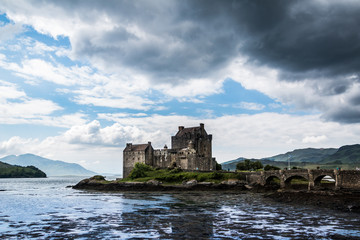 Castle on the shore of a lake