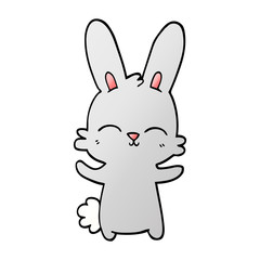 cute vector gradient illustration cartoon rabbit