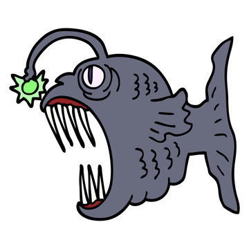 recommend clip art: hand drawn doodle style cartoon lantern fish
