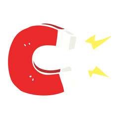 flat color illustration cartoon magnet