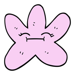 hand drawn doodle style cartoon star fish