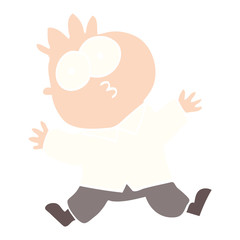 flat color illustration cartoon funny office man