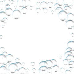 Frame for processing of transparent bubbles. Background of air bubbles