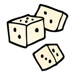 grunge textured illustration cartoon dice