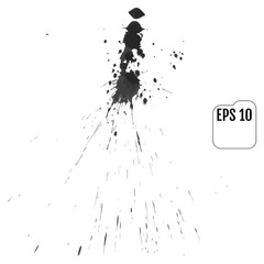 Abstract black watercolor paint splash background. black watercolor splash isolated on white