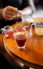 closeup of glass of tea