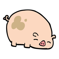 hand drawn doodle style cartoon pig