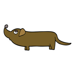 hand drawn doodle style cartoon dachshund