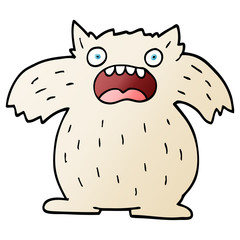 vector gradient illustration cartoon yeti monster