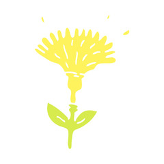 flat color illustration cartoon dandelion opening