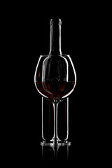 wine bottle and goblet