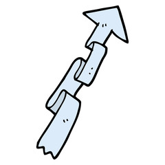 hand drawn doodle style cartoon banner arrow