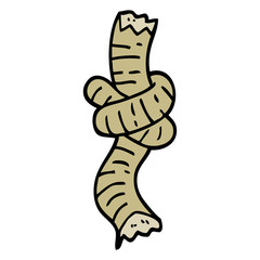 hand drawn doodle style cartoon tied rope