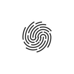 Fingerprint icon. Identification symbol. Vector illustration, flat design.