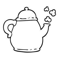 black and white cartoon tea po