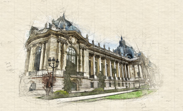 Lateral view of Petit Palais in Paris