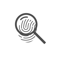 Fingerprint icon. Identification symbol. Vector illustration, flat design.