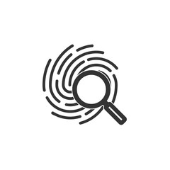 Fingerprint icon. Identification symbol. Vector illustration, flat design.