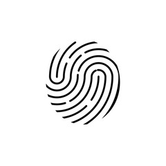 Fingerprint icon. Identification symbol. Vector illustration, flat design.