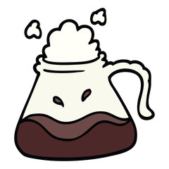 hand drawn doodle style cartoon coffee jug