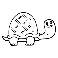 black and white cartoon happy turtle