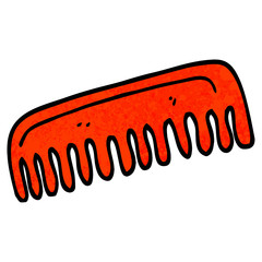 grunge textured illustration cartoon hair comb