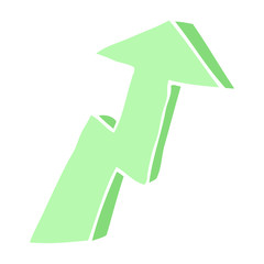 flat color illustration cartoon business growth arrow