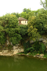 The River Aveyron and the surrounding gorges at St Antonin Noble Val in France