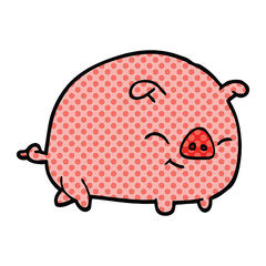 comic book style cartoon pig