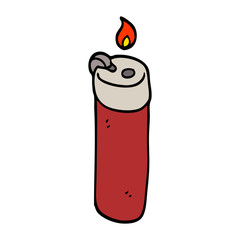hand drawn doodle style cartoon disposable lighter