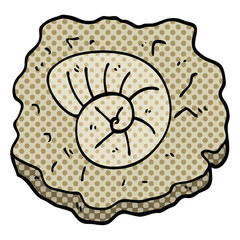 comic book style cartoon ancient fossil