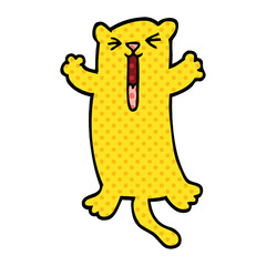 comic book style cartoon happy cat