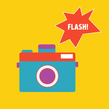 Vector camera with flash