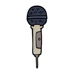 hand drawn doodle style cartoon microphone