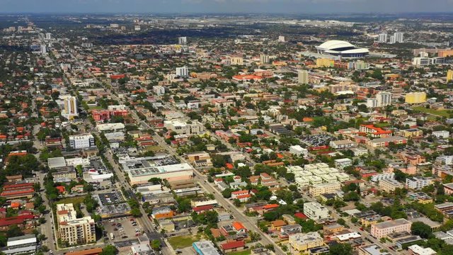 Aerial Miami west Brickell 4k
