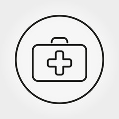 First Aid Case. Universal Icon. Vector. Editable Thin line.