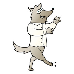 vector gradient illustration cartoon werewolf