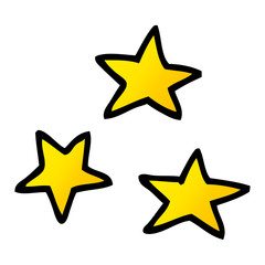 vector gradient illustration cartoon of three stars