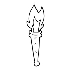 black and white cartoon sports torch