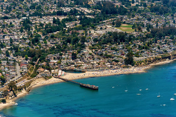 Capitola Beach in California Aerial View